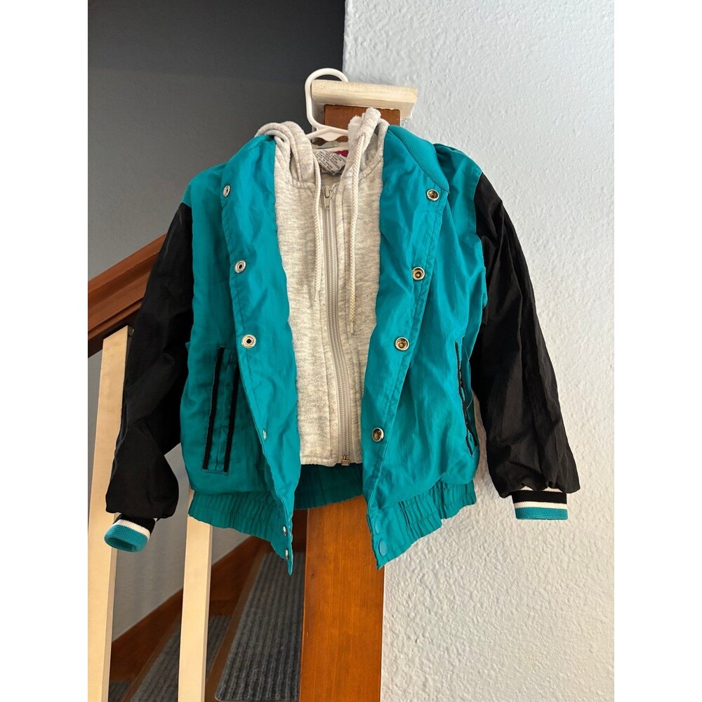Northcrest vintage windbreaker sweatshirt layered spring jacket sporty 5/6 90s